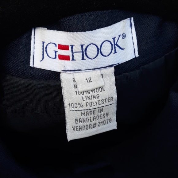 JG Hook Navy button-down Blazer Wool size 12 - Picture 3 of 6